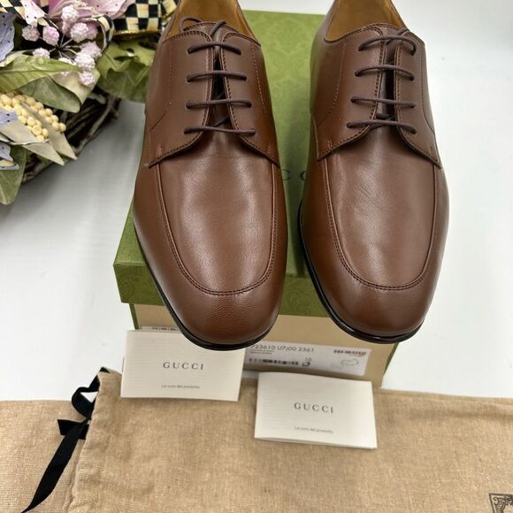 Men’s Gucci Leather, Oxford size 10 made in Italy main image 6
